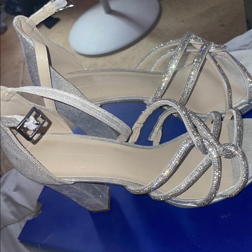 Apt. 9 Silver Strappy Heels